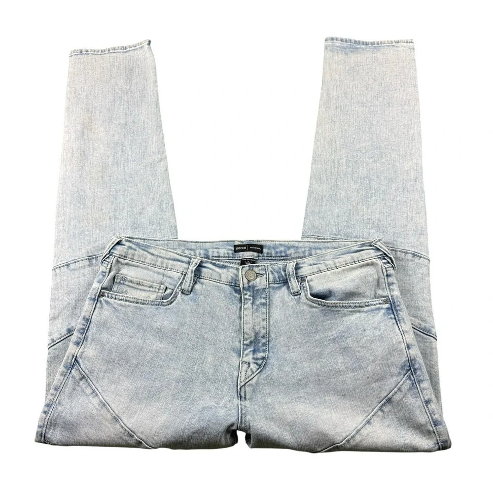 True Religion Rocco Moto Bleach Wash Mens Stretch Denim Jeans Size 33x34